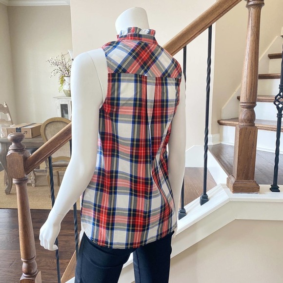 NWT J CREW Sleeveless Tartan Plaid Top, LL0535 - Picture 5 of 8